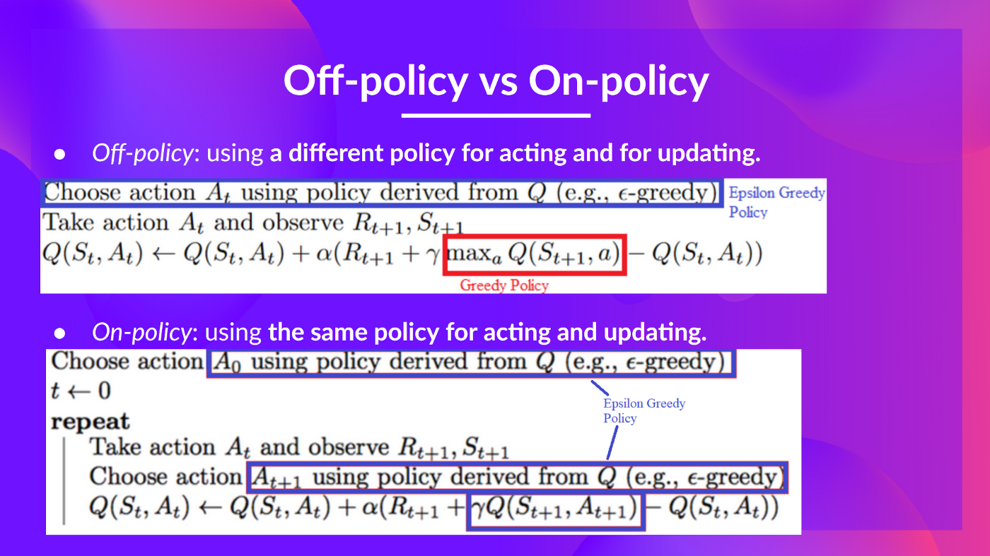 Off-policy vs On-policy