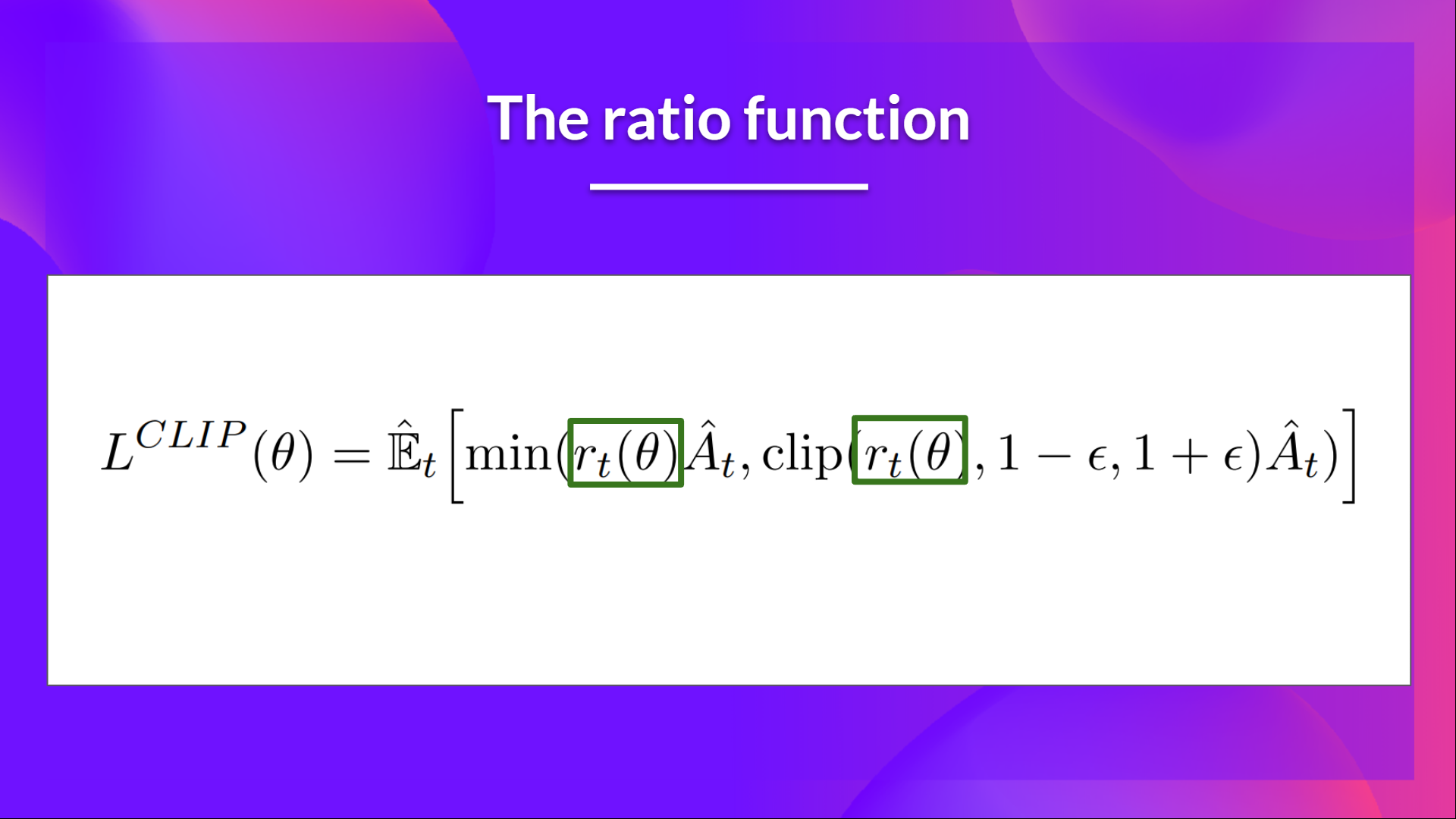 Ratio Function